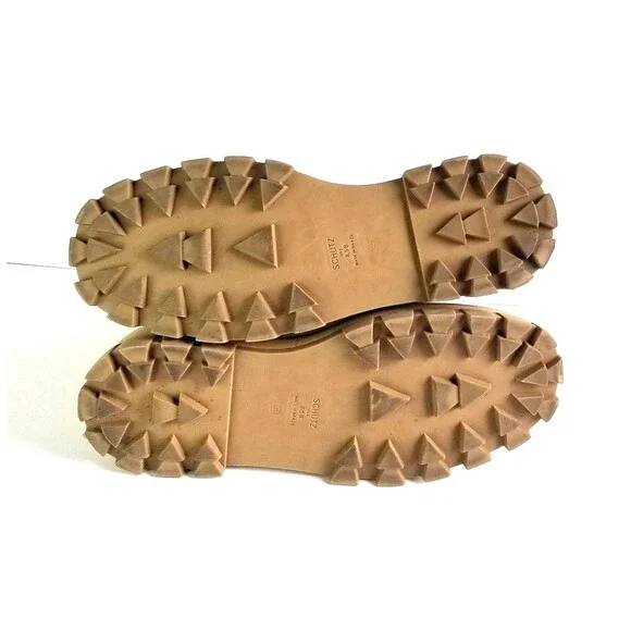 SCHUTZ Women's Sutton Leather Lace Up Hiker Boots Oyster 8.5 Beige Booties - Picture 10 of 14